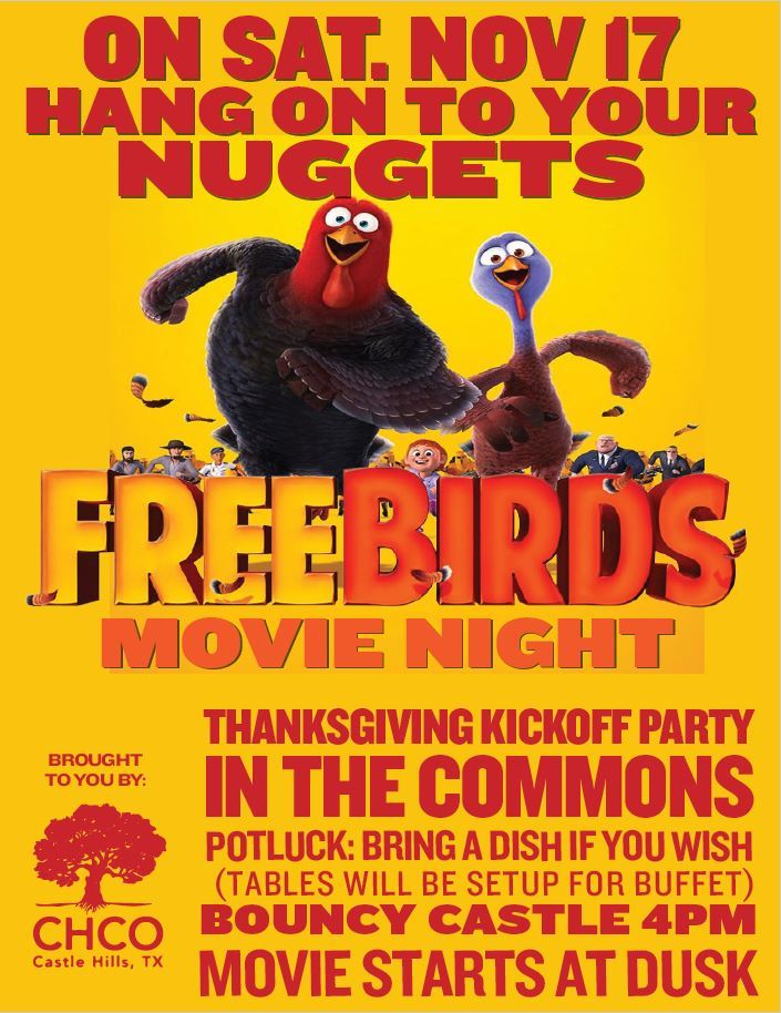 Image of Flyer for CHCO Movie Night and Pot Luck Dinner on November 17, 2018 4 PM