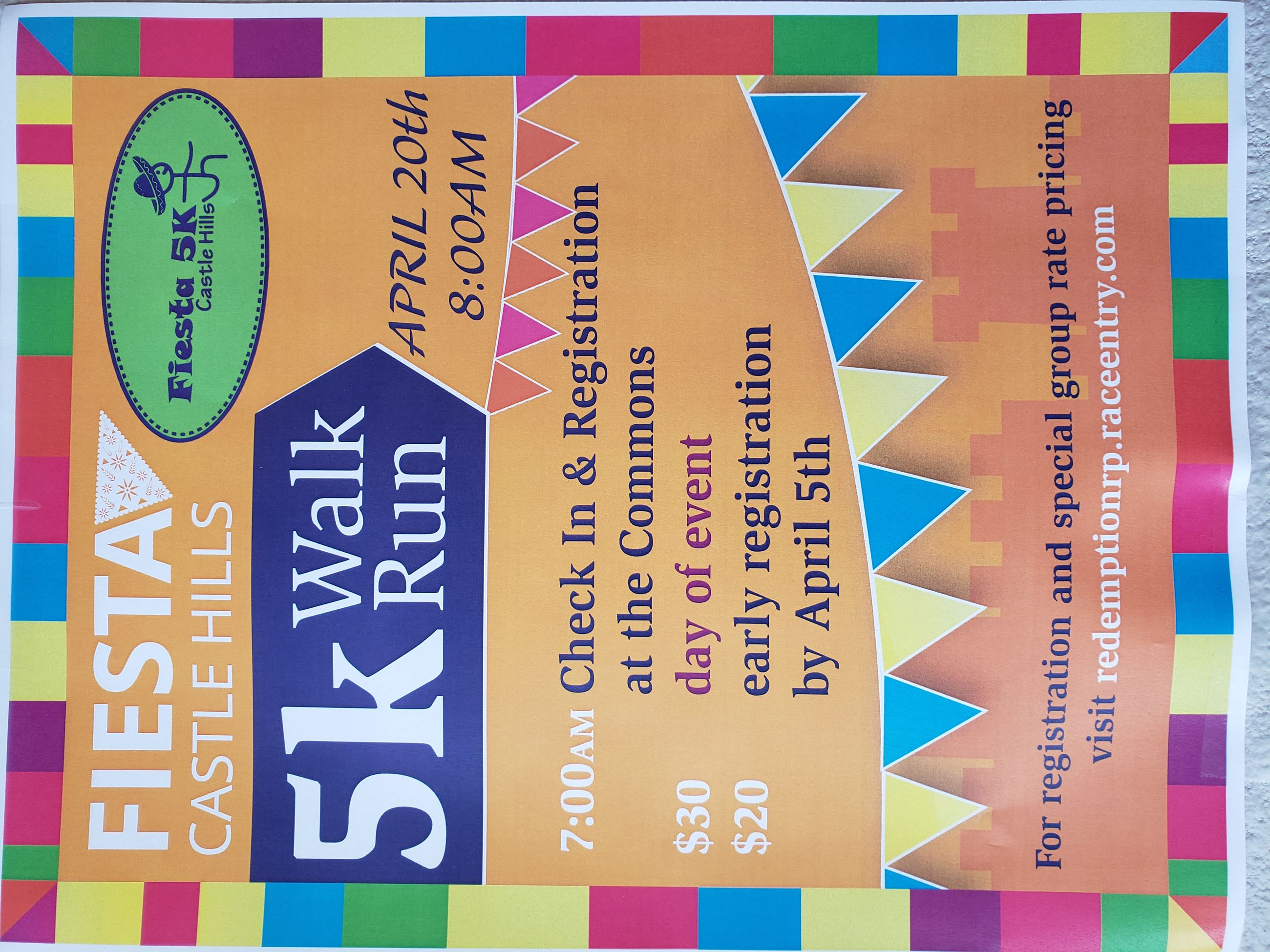 Fiesta 5k Walk Run Flyer