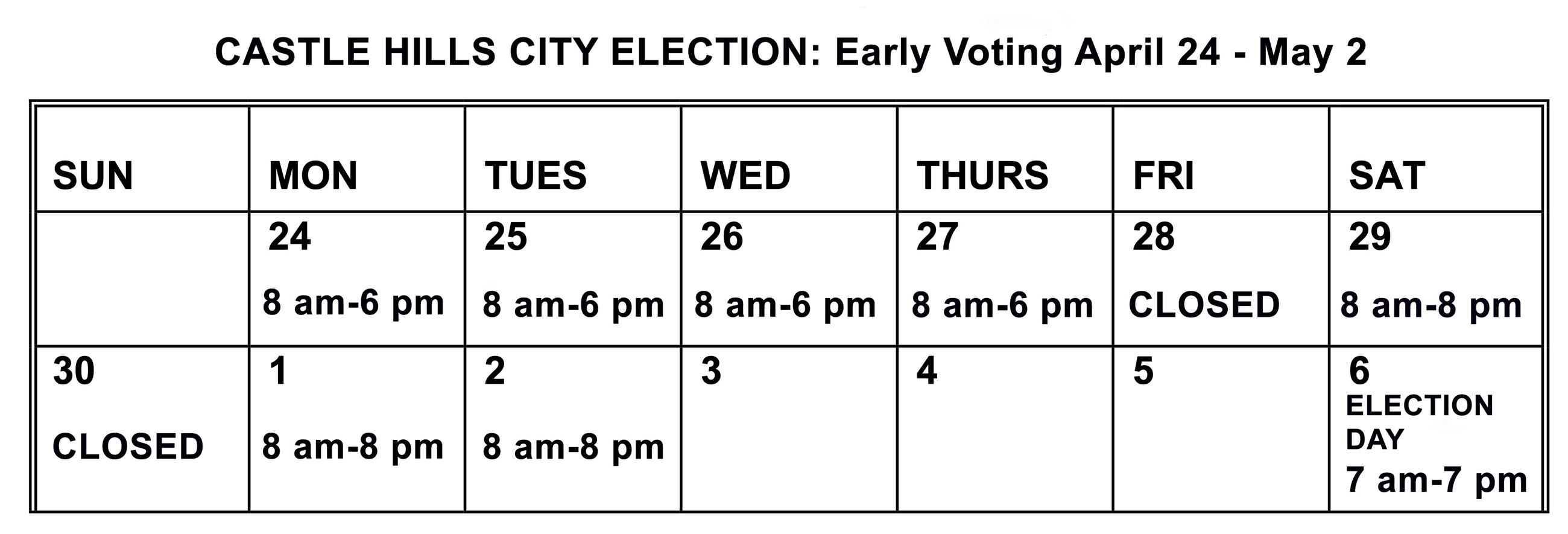 2023 Early Voting Calendar